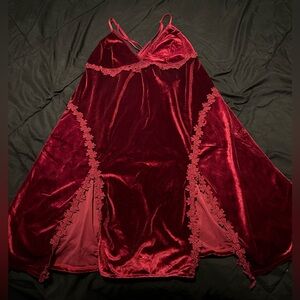 Red velvet Velour slip lingerie